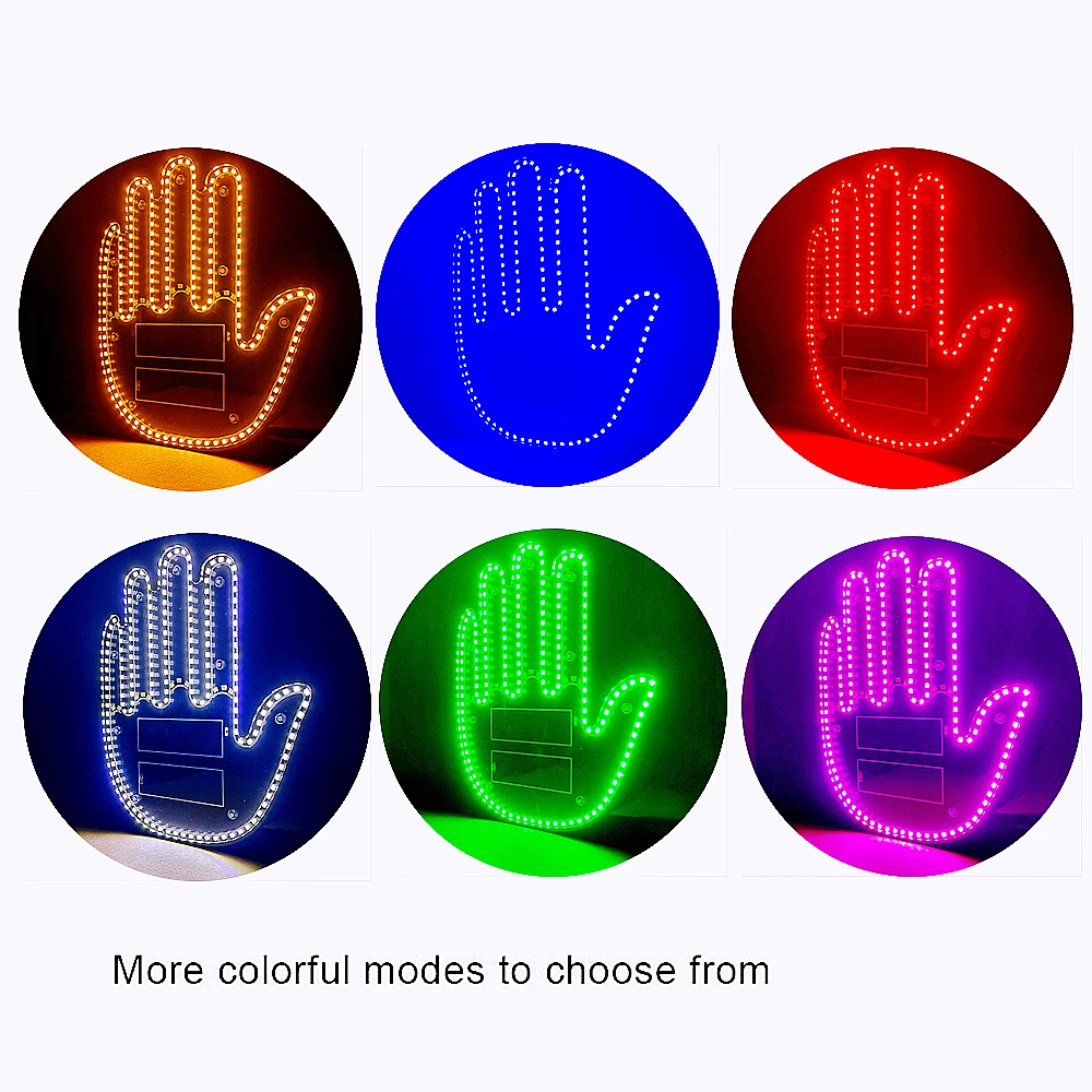 Middle Finger Car Light LED Palm Give The Bird Remote Control Cool Funny Car Interior Light Finger Up LED Hand for Cars