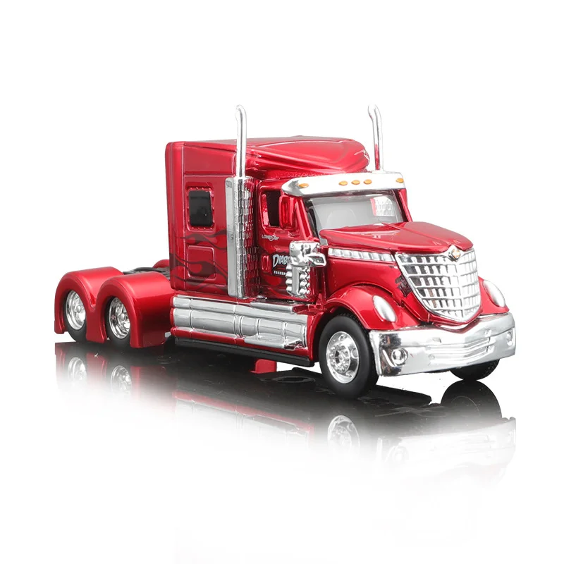 1:64 INTERNATIONAL Lonestar Alloy Truck Trailer Head Car Model Diecasts Metal Container Engineering Transport Vehicles Kids Gift