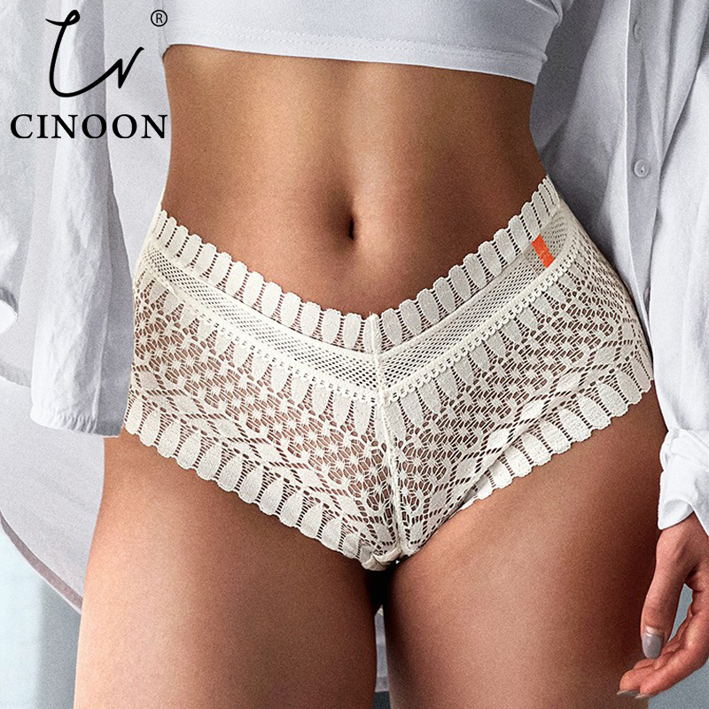 CINOON 2025 Sexy Panties Women Lace new Low-waist Briefs Female Breathable Embroidery Underwear Transparent G String Underpant Lingerie