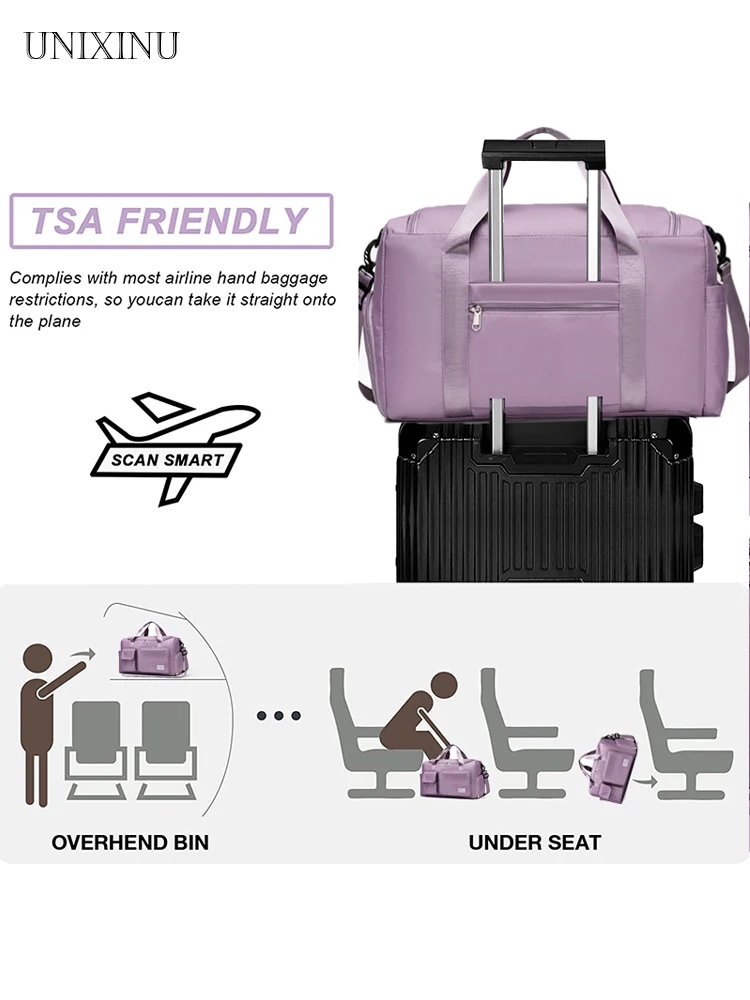 UNIXINU Carry On 2025 Travel Duffle Bag Shoulder Weekender Overnight Bags with Shoe Compartment Sports new Gym Tote Bags for Women
