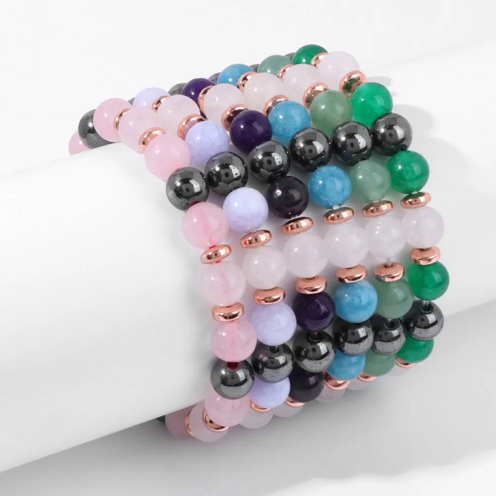 Natural Stone Green 2025 Aventurine new Beads Bracelet Men Hematite ite Energy Bracelets Women Quartz Reiki Fine Jewelry Gifts 8mm