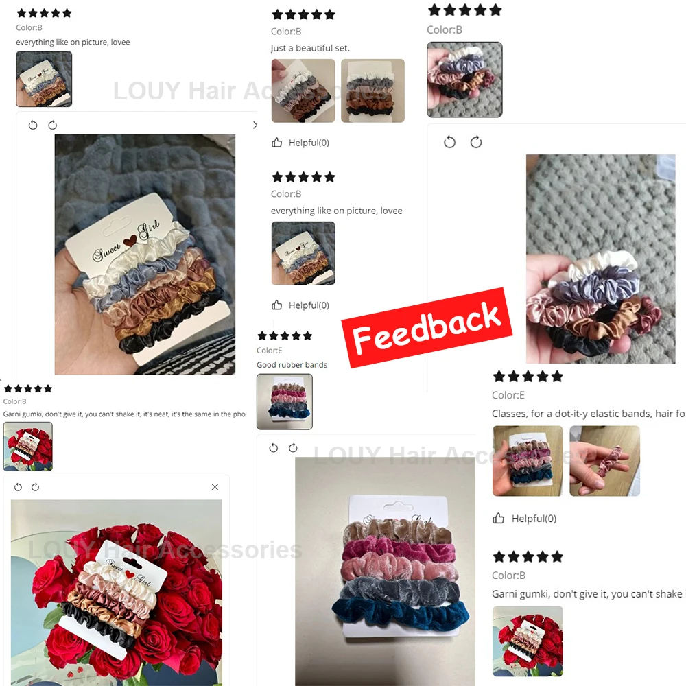 5/6pcs Simple Solid Color Elastics Hair Ties for new Women Thick Hair Soft No hurt Hair Ponytail 2025 Holder Hair Rope Hair Accessories