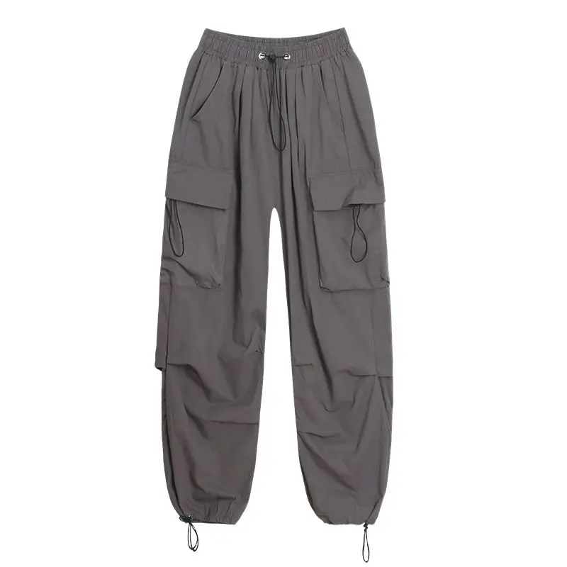 Streetwear Spring new Summer 2025 Baggy Cargo Pants Women Casual Big Pocket Sweatpants Korean Style Wide Leg Joggers For Women