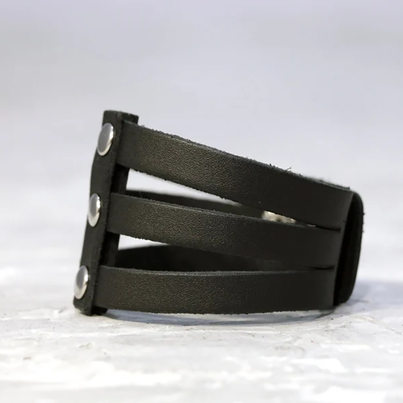 Punk Style Vegan Leather Bracelets Minimalist For Men Harajuku Vintage New 2023 Men Black PU Leather Rock Armbands Jewelry