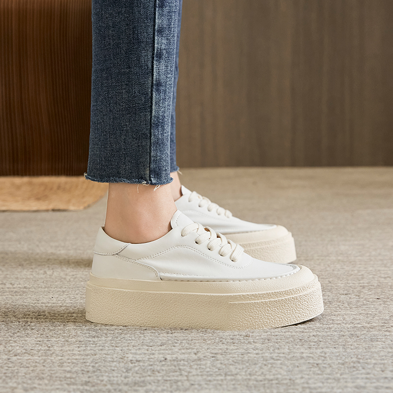 AIYUQI Sneaker Loafers Women Genuine Leather 2024 New Platform Lace-up Women Spring Shoes Fashion Flat Ladies Sneaker Shoes