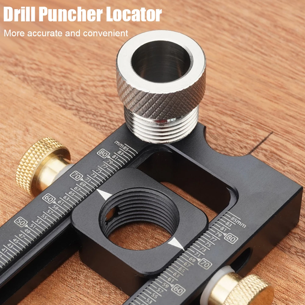 Screw Jig Cross Oblique Flat Head Puncher Woodworking 2 in 1 Bed Cabinet Screws Punch Locator Adjustable Drill Puncher Locator