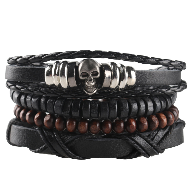 New Raided new Wrap Leather Bracelet For Men Vintage Life 2025 Tree Rudder Charm Wood Beads Ethnic Tribal Wristband Rope Bracelet Jewelry