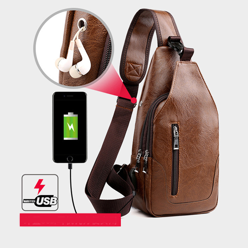 Men's Crossbody Bags Men's USB Chest Bag Designer Messenger bag Leather Shoulder Bags Diagonal Package 2023 New Back Pack Travel