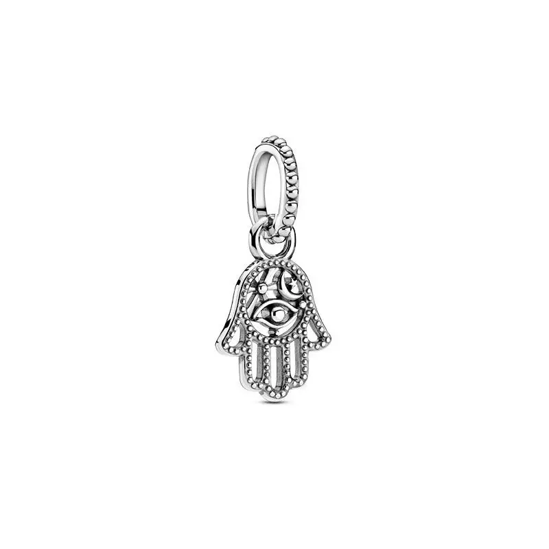 European charm palm, crescent moon, horseshoe pendant, suitable for Pandora bracelet DIY women's jewelry