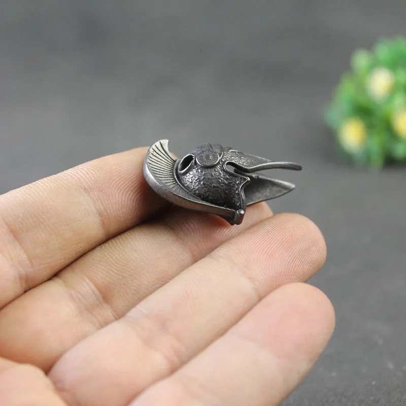 black Ancient Greece Spartan Warrior Scar Helmet Umbrella Rope Knife Bead Jewelry DIY Paracord Keyring Lanyard Pendant Accessory