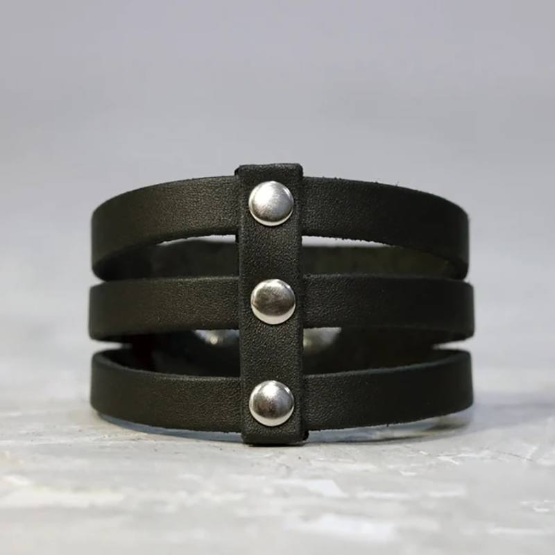 Punk Style Vegan Leather Bracelets Minimalist For Men Harajuku Vintage New 2023 Men Black PU Leather Rock Armbands Jewelry