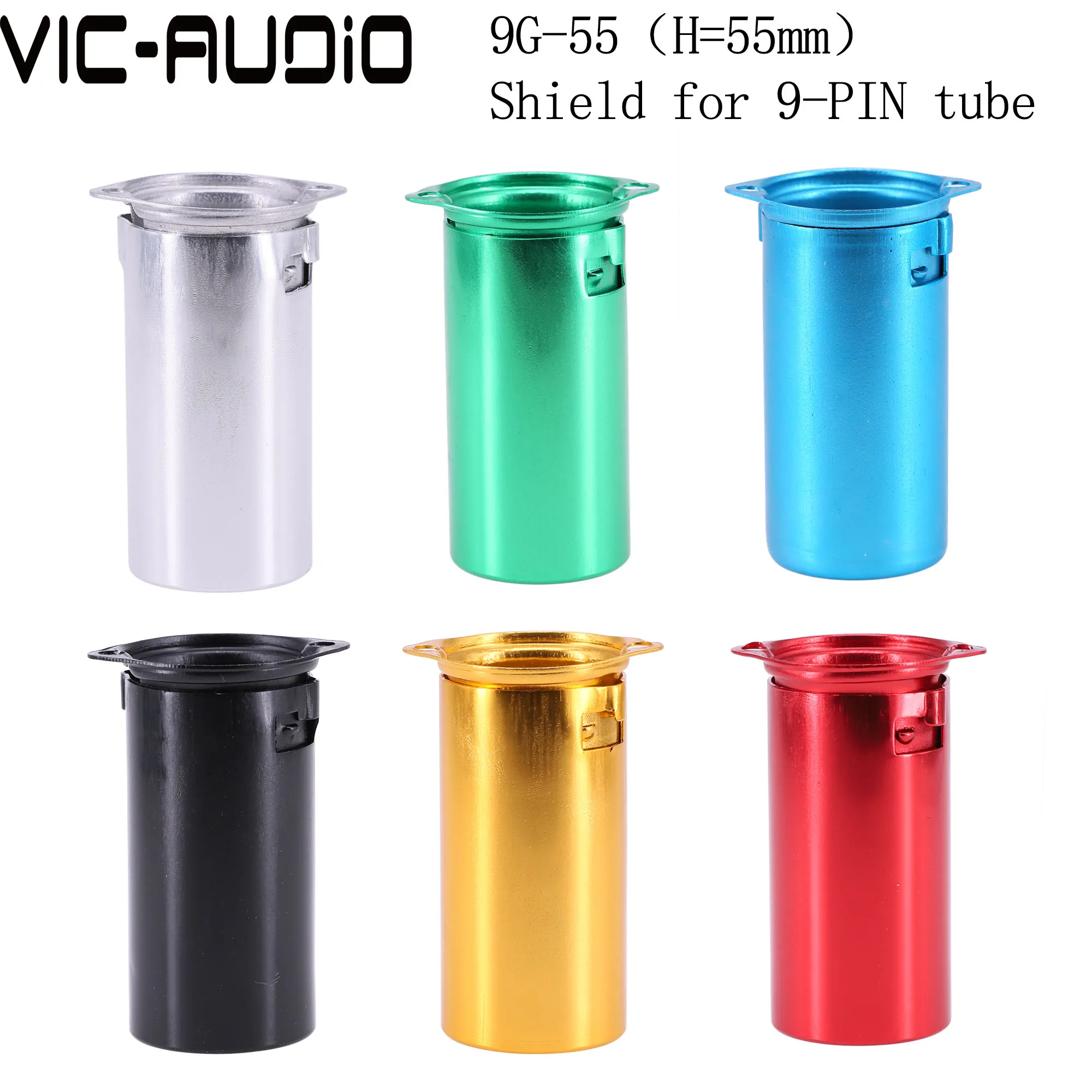 new 10PCS 55mm 2025 Aluminum 9PIN Tube Socket Shield Cover 9G-55 For 12AX7 12AU7 5670 ECC82 6922 ECC83 Vacuum Tube Shield Amplfier DIY