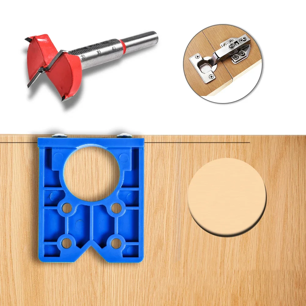 Hinge Jig Drill Guide 35mm Concealed Drilling Guide Tool Woodworking Hole Opener Locator for Door Window Cabinet Carpentry Tools