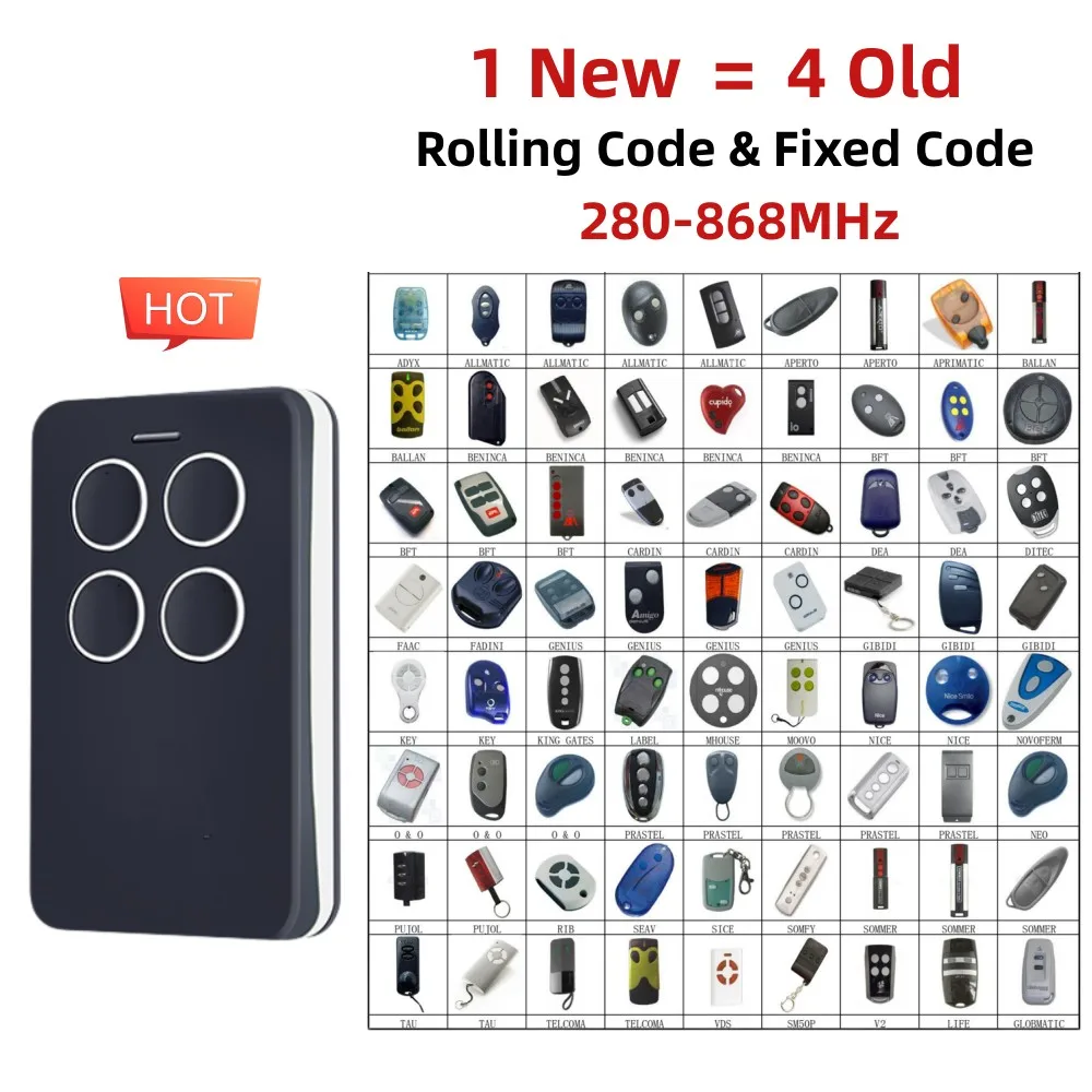 280-868MHz Multi Frequency Universal Remote Control Duplicator for Gate Auto Scan Frequency Face To Face Copy Remote Control
