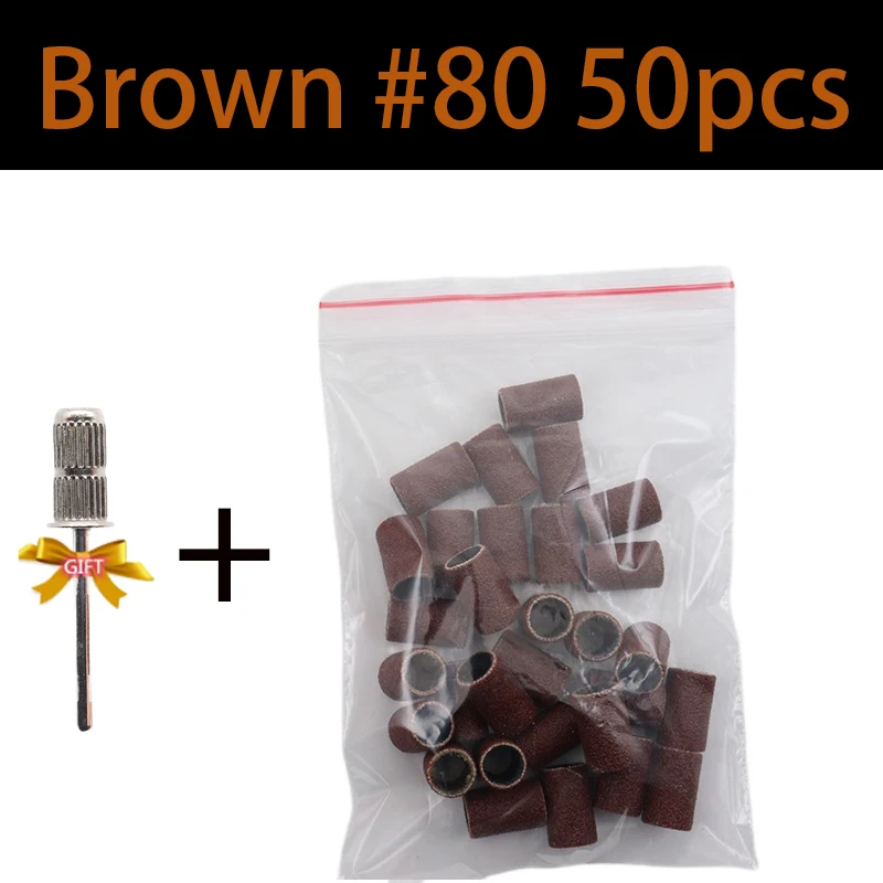 Brown 80 120 180 new 240 Grit 2025 Cutter Zebra Sanding Bands Nail Drill Bits Foot Care Polishing Manicure Gel PolishRemover Replacement