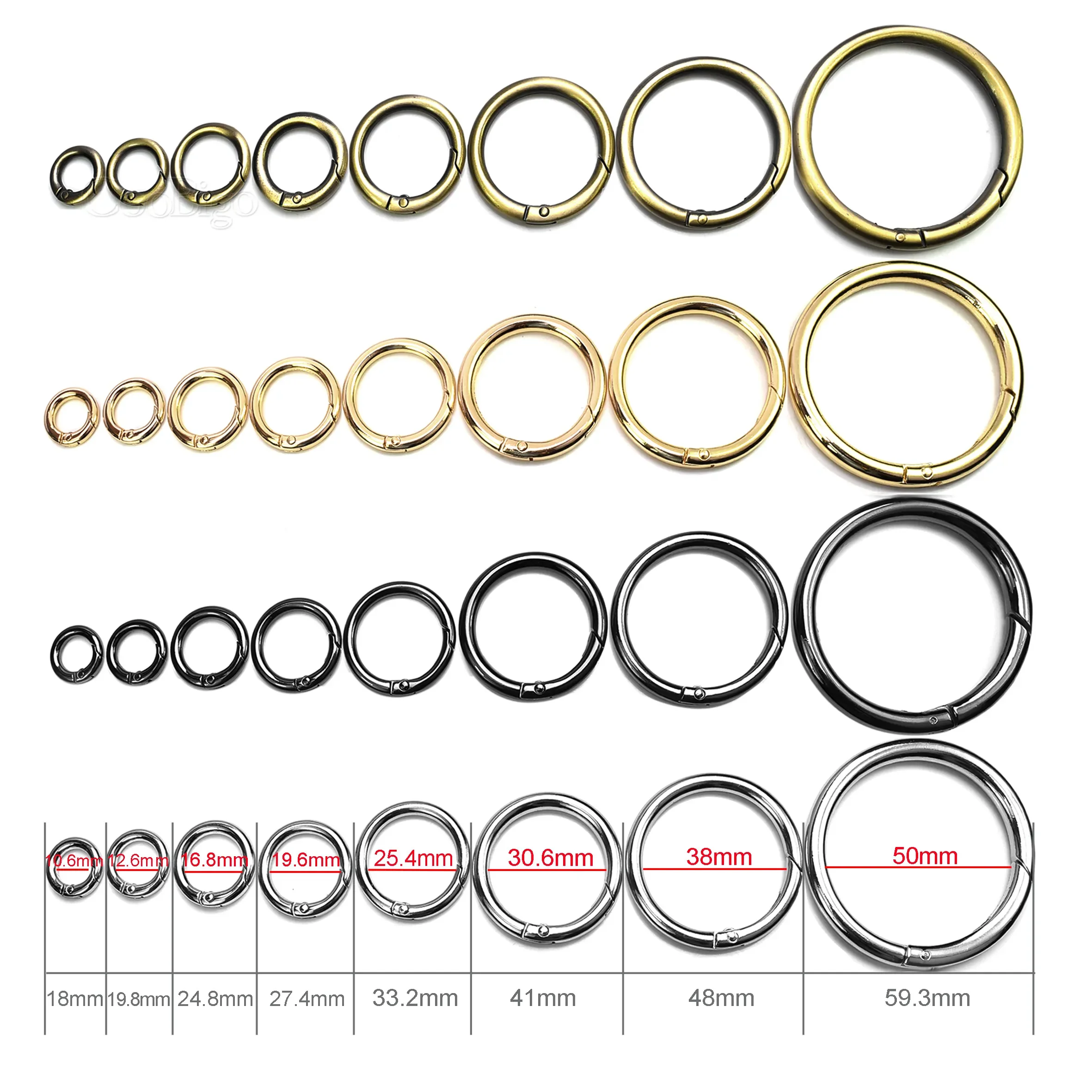1pcs Metal O Ring Spring Clasp 2025 Round Carabiner Keychain Bag Clip Snap Hook new Pets Chain Buckles Connector Jewelry DIY Craft Making