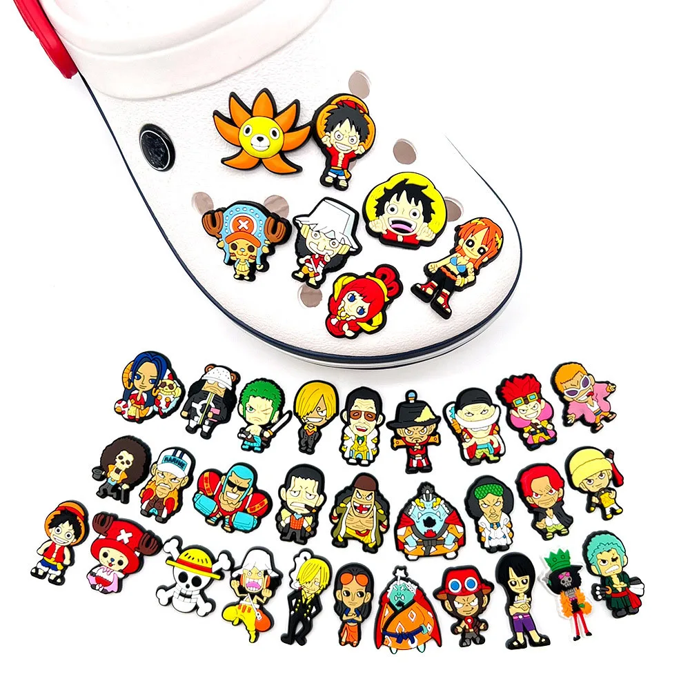 1pcs New One Piece Luffy series Croc Charms Designer for Shoe Charms Croc Accessories for Classic Clog Kids Gift Hot Sale