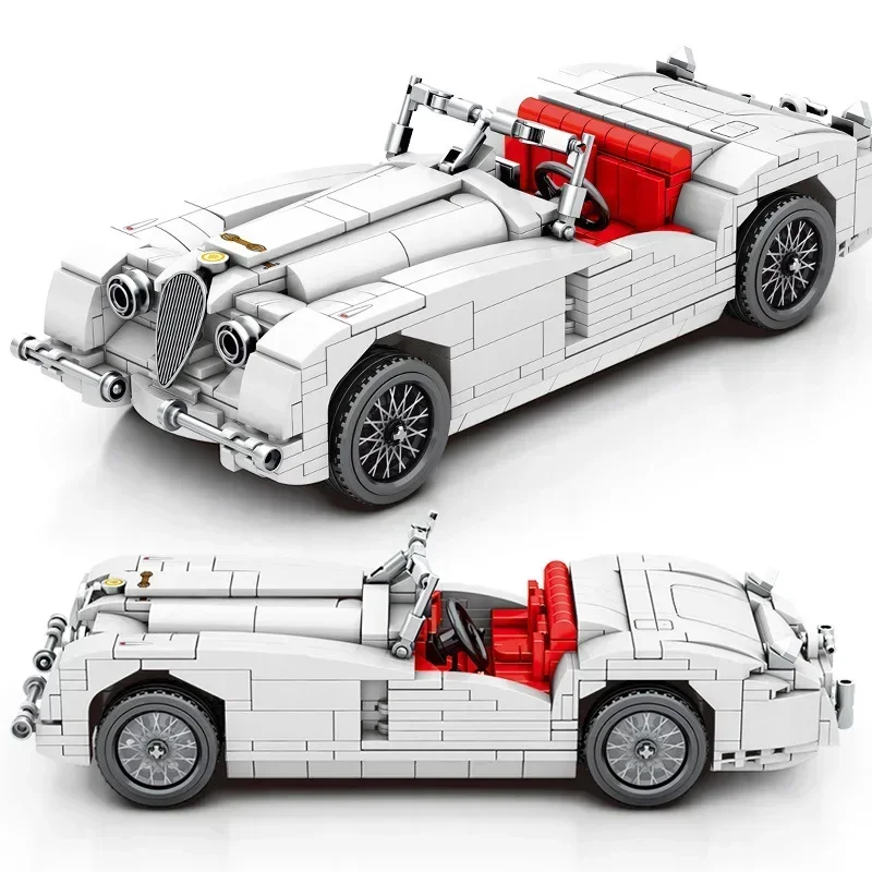 Mould King Car 1931 Mercedes Block Car Assembly Model Pull Back Building Blocks MOC Vintage Classic Car Toys For Adult Kid Gift