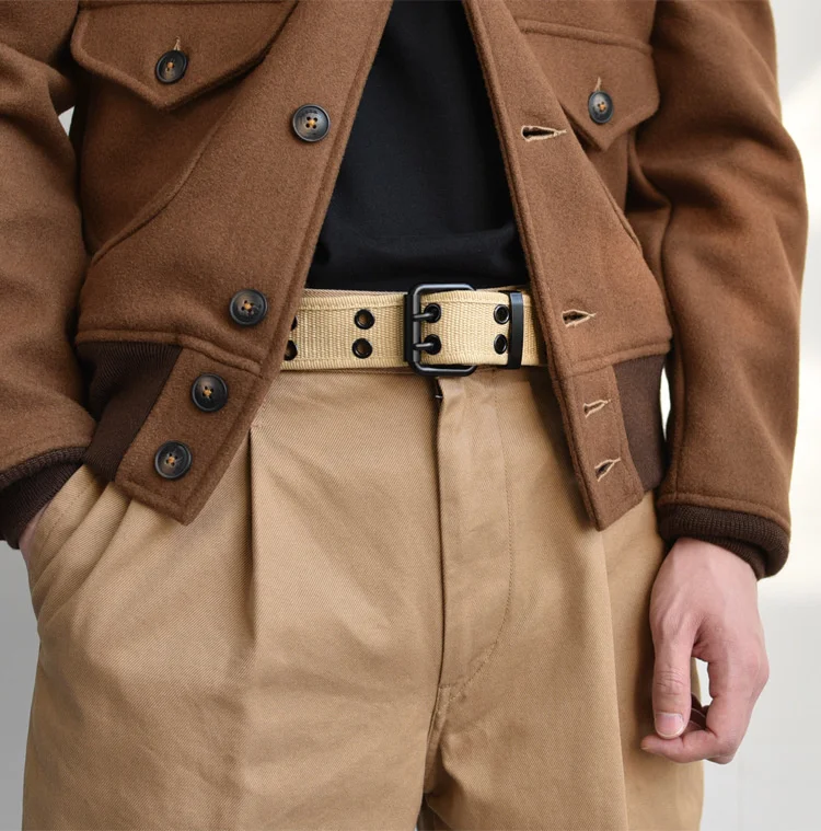New 2025 Design Haruku Wide Waistband Canvas Web Double Grommet new Hole Buckle Belt Female Male Waist Strap Belts For Women Men