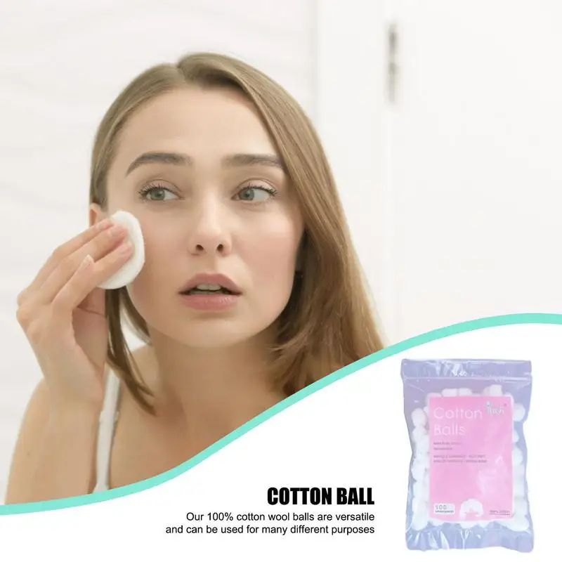 100/200PCS White Cotton Balls Beauty Personal Cares Small Cotton Balls Baby Cares Nail Polish Remover Home Accessories
