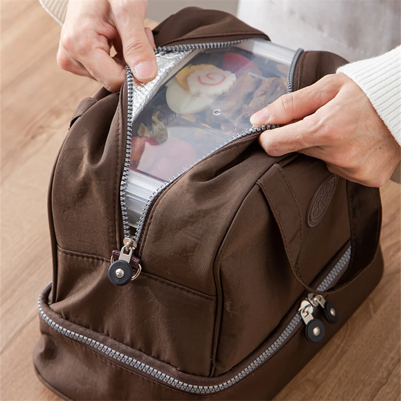 Portable Double Layer Lunch Bag Large Capacity Food Insulated Thermal Box 2025 Women Kids Picnic new Cooler Tote Dinner Bento Container