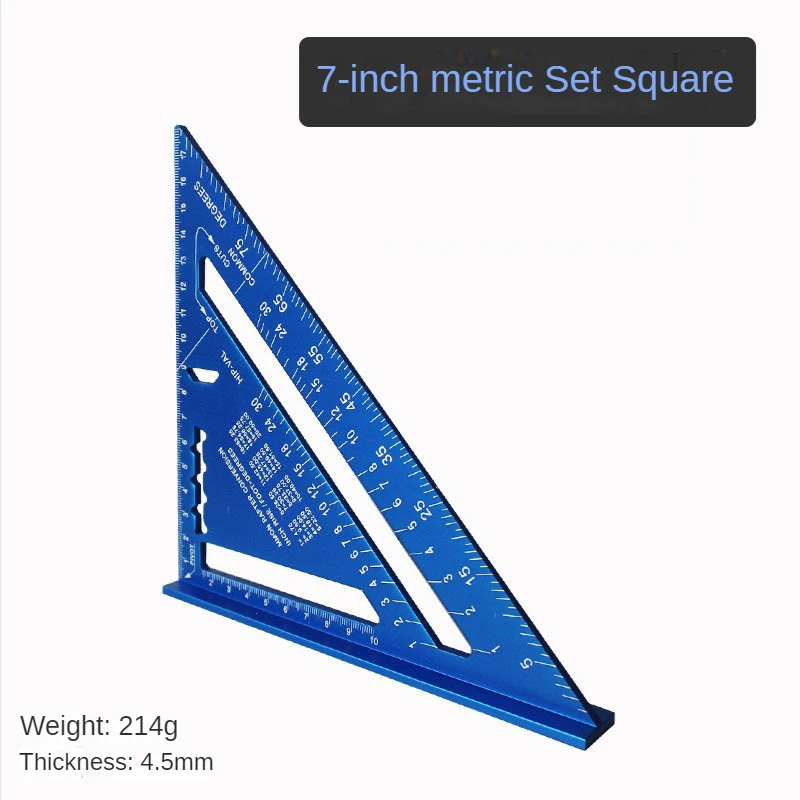 new Triangle Ruler 7Inch Measurement 2025 Tool Aluminium Alloy Carpenter Set Square Angle Woodworking Tools Try Square Triangular Metric