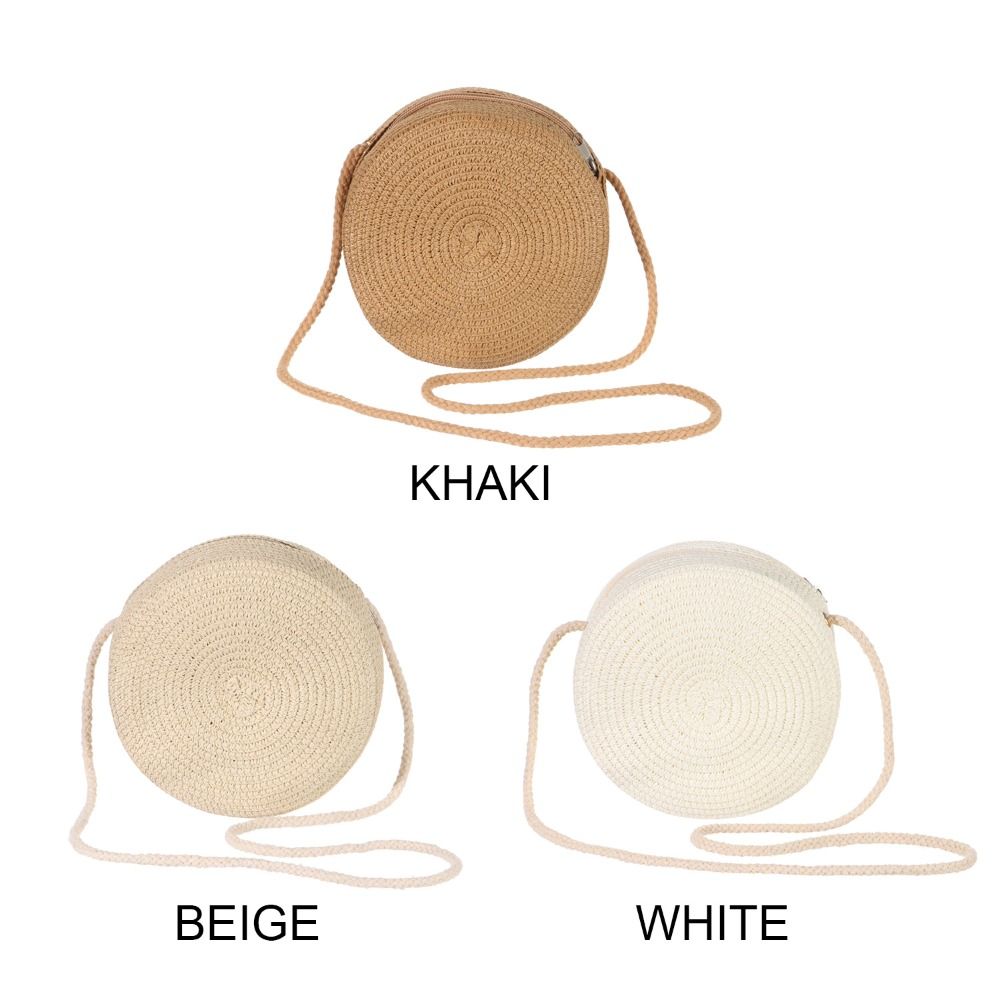 Handwoven Round Straw Shoulder Bag Crossbody Bag Girls Summer Beach Straw Bag Envelope Wallet for Ladies