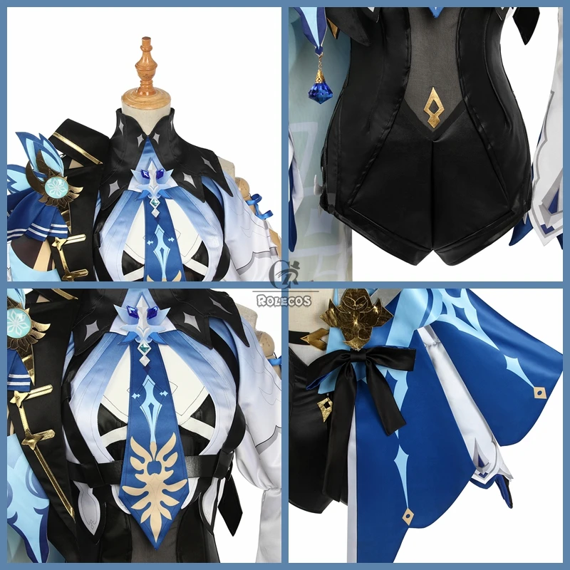ROLECOS Genshin Impact new Eula Cosplay Costume Uniform Cosplay Costume Women Halloween 2025 Party Outfit Game Suit Lovely Jumpsuits