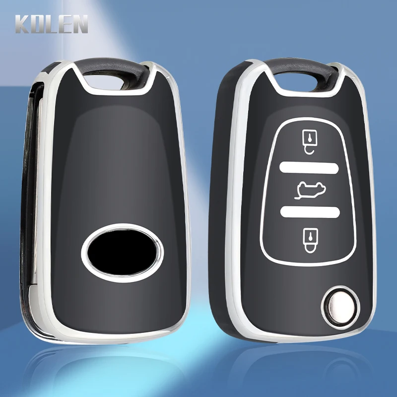 TPU Car Flip Key Case Cover Shell Fob For Hyundai I20 I30 Ix20 Ix35 Elantra Accent For KIA Sportage Rio 3 Soul Optima Ceed K5 K2