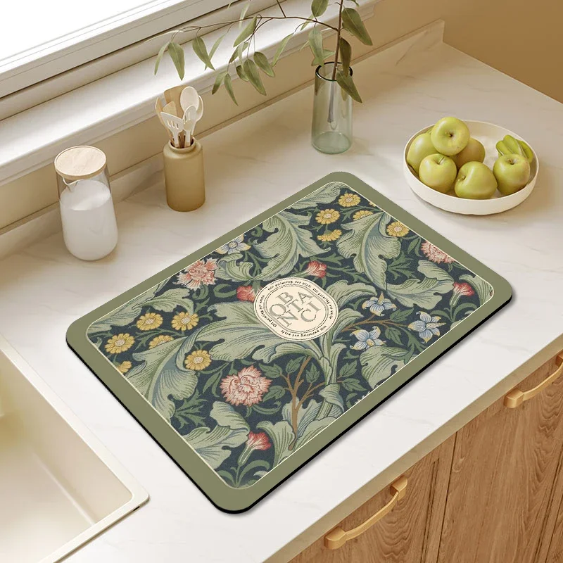Kitchen 2025 Drain Pad Absorbent Dish Drying Mat Rugs Non-slip Kitchen Sink Mat Bottle Rug new Tableware Placemat Drainer Mat Alfombra