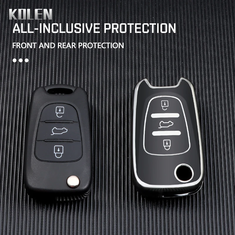 TPU Car Flip Key Case Cover Shell Fob For Hyundai I20 I30 Ix20 Ix35 Elantra Accent For KIA Sportage Rio 3 Soul Optima Ceed K5 K2