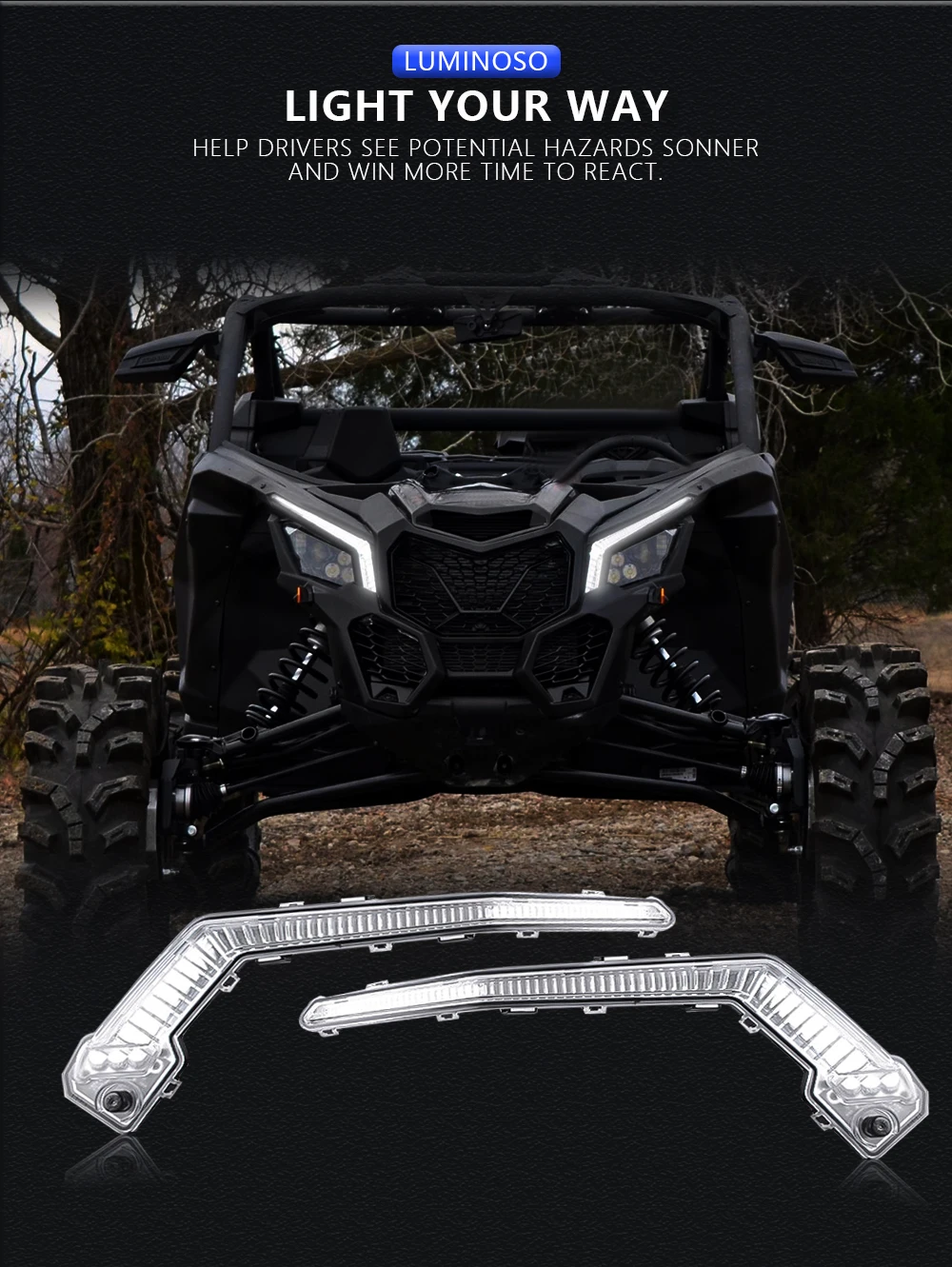 For Can-Am Maverick X3 XDS XRS Max Turbo R Trail Sport Max 2017-2022 LED Front Signature Light Amber Turn Signal Lamp