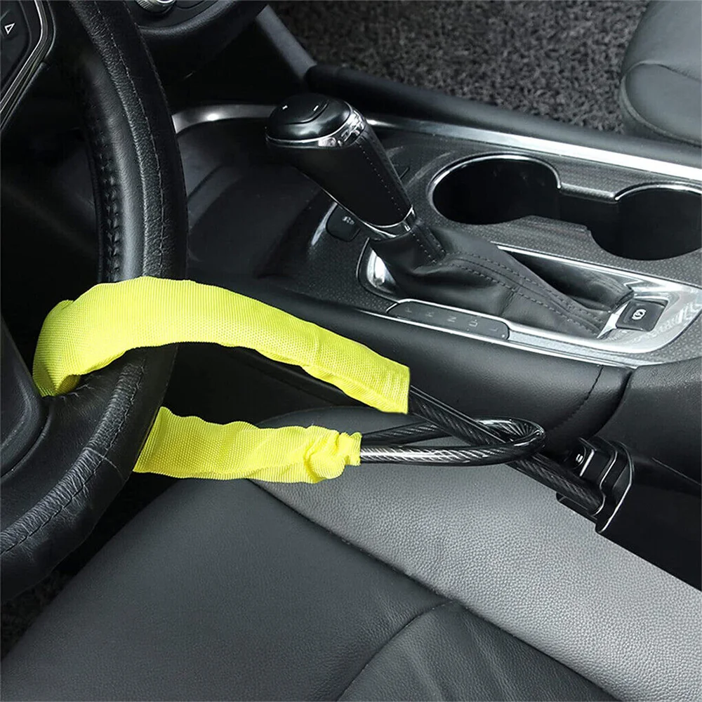 Car Steering Wheel Lock Universal Seat Belt Anti-Theft Lock With 2 Keys Anti-theft Device For Most Cars SUV Car Accessories