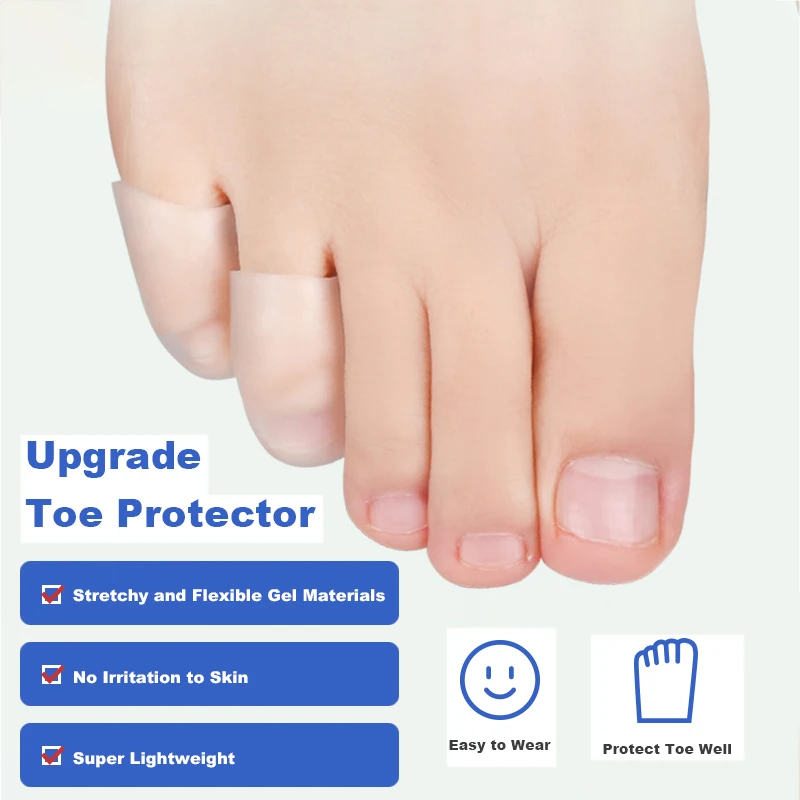 Pexmen 2/4/10Pcs Pinky Toe Protectors Little Toe Caps Covers 2025 Protect Toe from Corns Blisters Calluses and new Ingrown Toenails