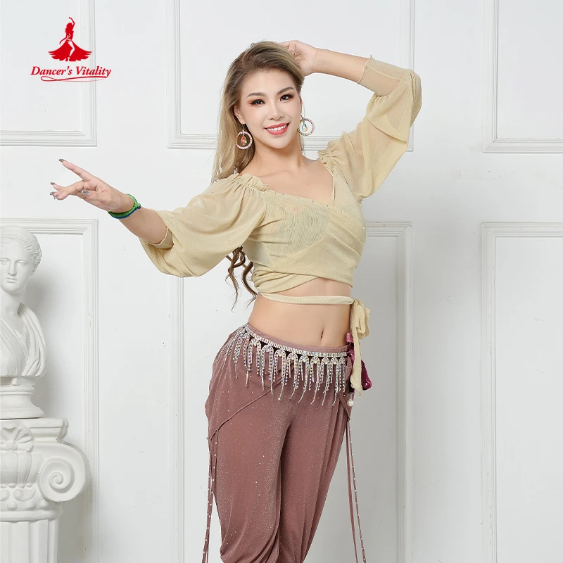 Belly new Dance Performance Suit Winter Half Sleeves 2025 Top & Trousers for Women Oriental Wear Girl's Belly Dancing Tops Pants Clothes