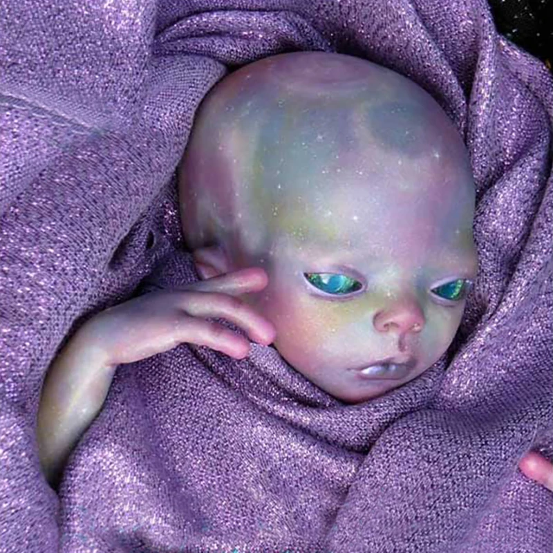 15inch Unfinished Unpainted Reborn Doll Kit Imani Alien Baby Premie Sise Lifelike Soft Touch Blank Kit with Cloth Body