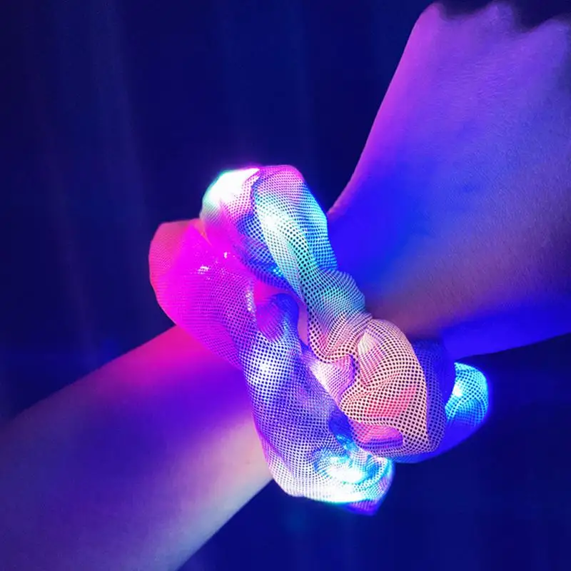LED Luminous HairBands Girls Ponytail Holder Headband Lady Hair new Scrunchies Ring Elastic Hair Bands 2025 Bar Party Hair Accessories