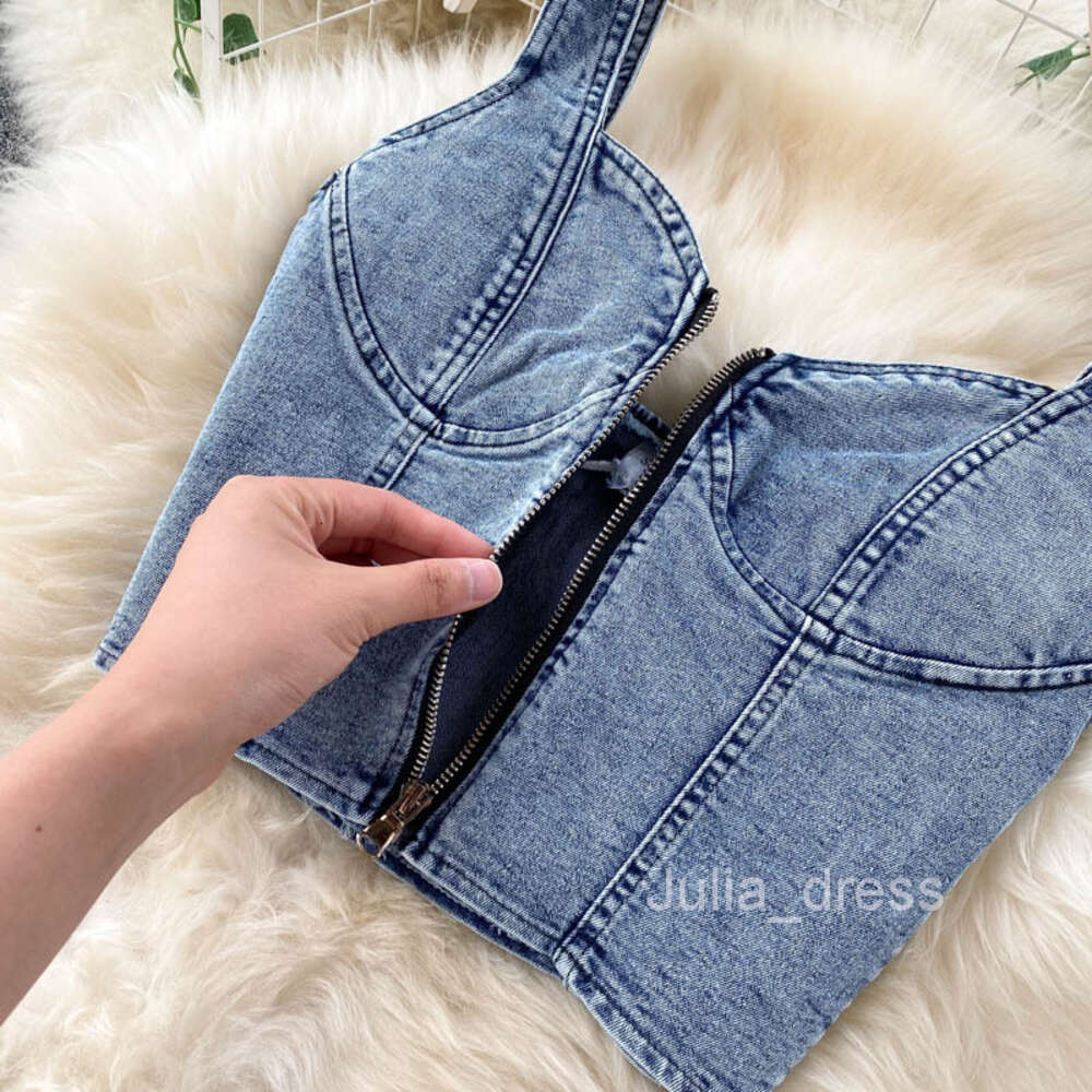 Ins womens suit 24ss new sexy womens short suspender vest high waist denim skirt trend