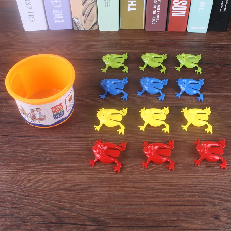 12PCS Jumping Frog Toys For Kids Finger Pressing Bouncing Frog Toy Antistress Relieve Family Game Kids Birthday Party Toys