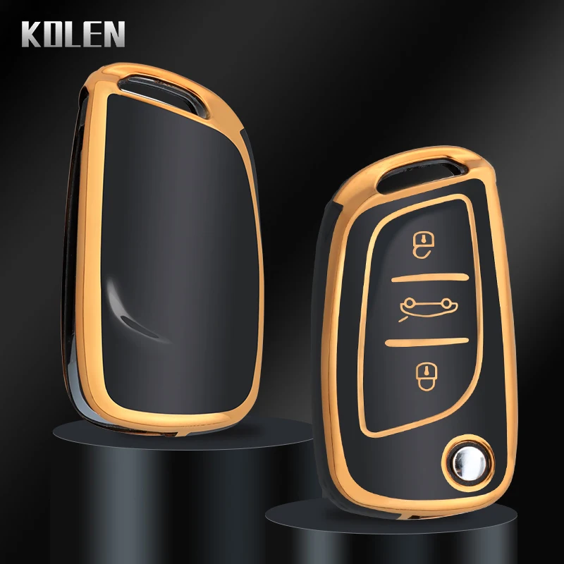 TPU Car Flip Key Case Cover Shell Fob For Citroen C1 C2 C3 C4 C5 XSARA PICA For Peugeot 306 407 807 For DS DS3 DS4 DS5 DS6 Bag