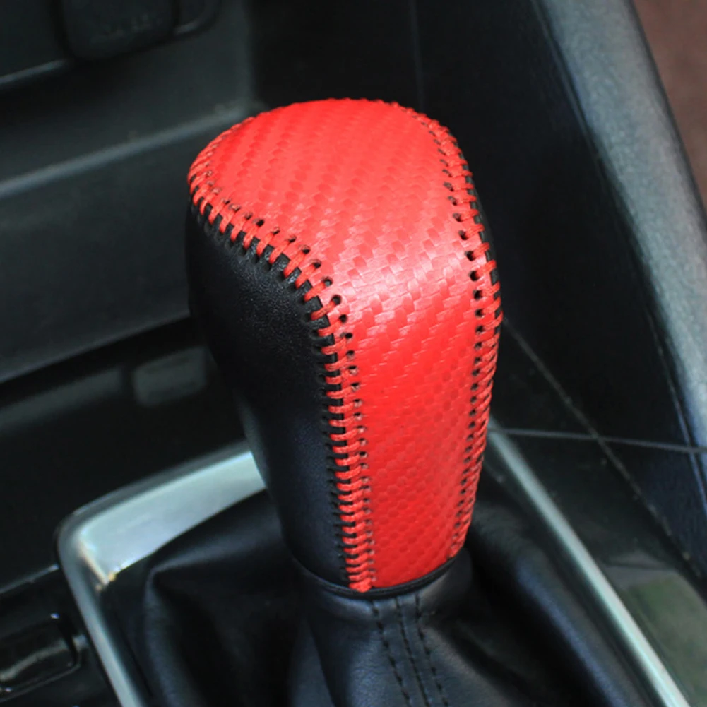 Car Leather Shift Knob Cover for Mazda 3 Axela Atenza CX-5 CX3 CX-3 CX5 2015-2020 AT Gear Head Collars Handbrake Covers