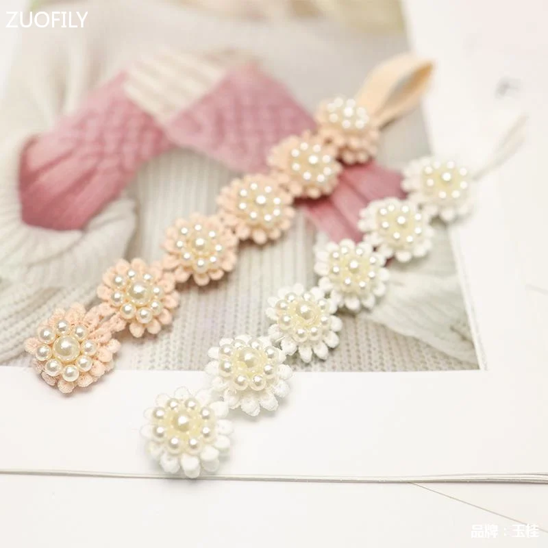New Baby 2025 Photo Props Hair Accessories for Girl Newborn Photography Floral Tieback String of Pearls Headband new Infant DIY Headwear