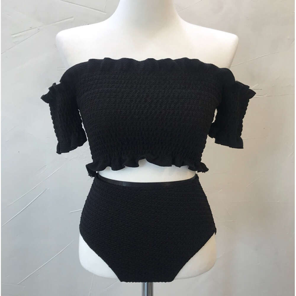 Ddmytiger Ddmytiger Swimwear Girl Cute Student One Shoulder Bra Chic Korean Ins Style Short Sleeves Over Arms Bikini H