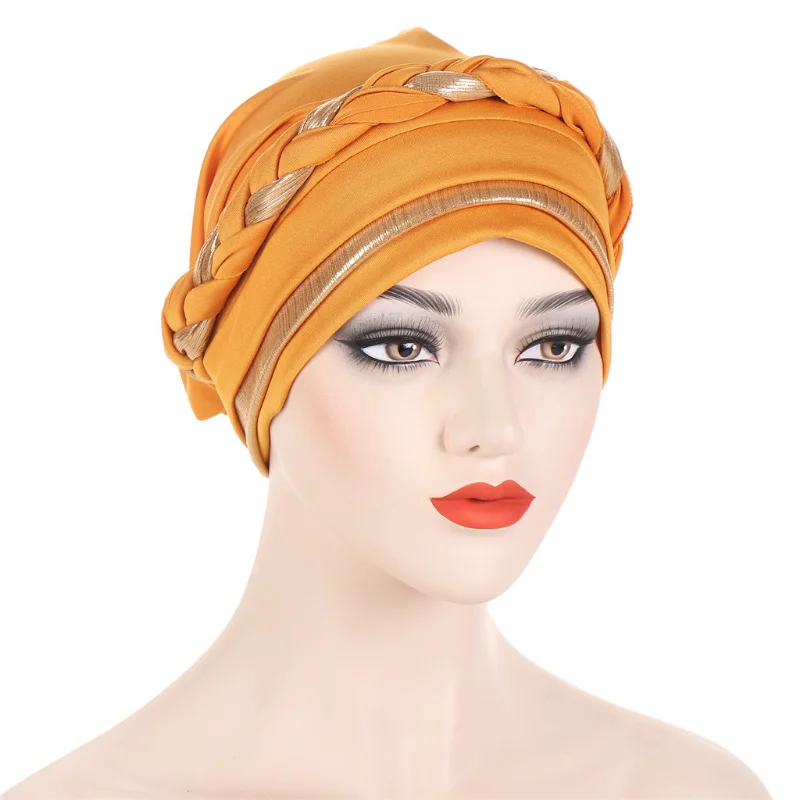 KepaHoo Muslim Women Braid Turban Cap Islamic 2025 Head Wraps Pre-Tied Hijab Bonnet new Femme Musulman Stretchy Hair Cover Indian Hat