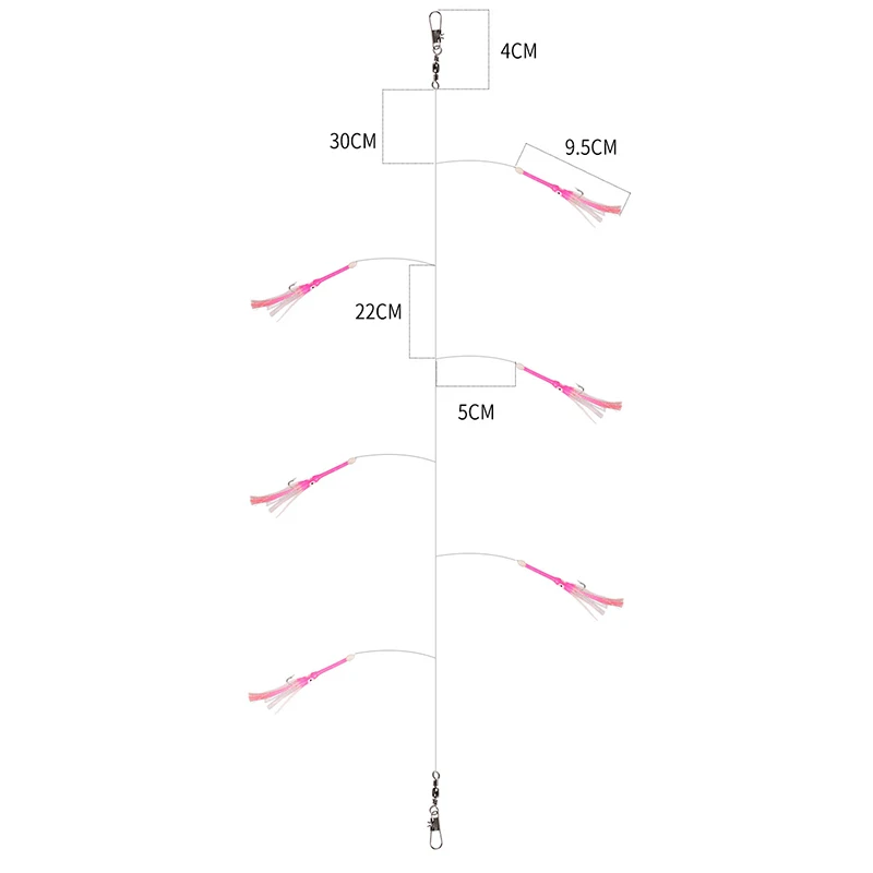 Hairtail String Hook Luminous Knife Fish Hook Anti Bite Sea Fishing Sabiki Rigs Fishing Hooks Bionic Squid Hook Fishing Group