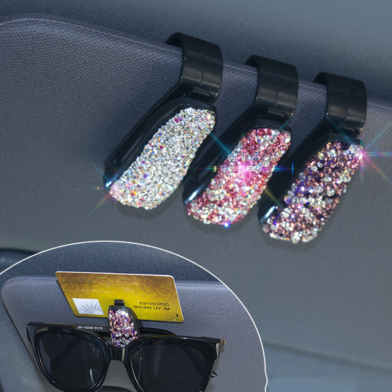 Dia 2025 new Glasses Holders Car Sun Visor Sunglasses Eyeglasses Mount With Ticket Card Clip Car Interior Accessories Glasses Holder