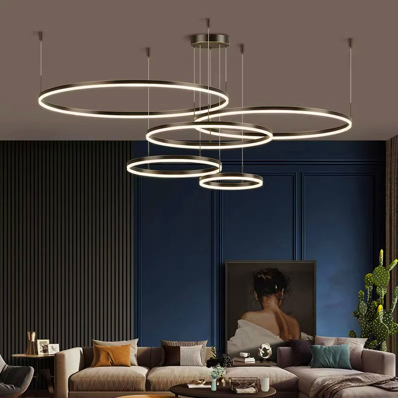 Nordic modern led living room chandelier Study Ring bedroom Dining Room Home decor chandelier Interior lighting
