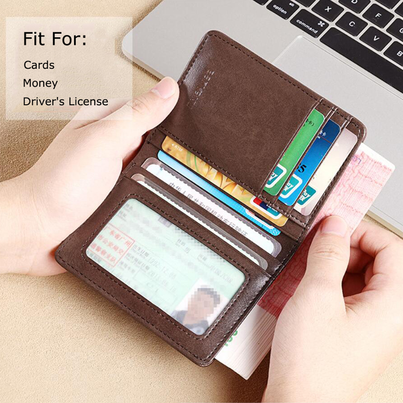 Fashion Genuine Leather Men Wallet Small Mini Card Holder Male Wallet Front Pocket Slim Wallet for Men Retro Purse High Quality