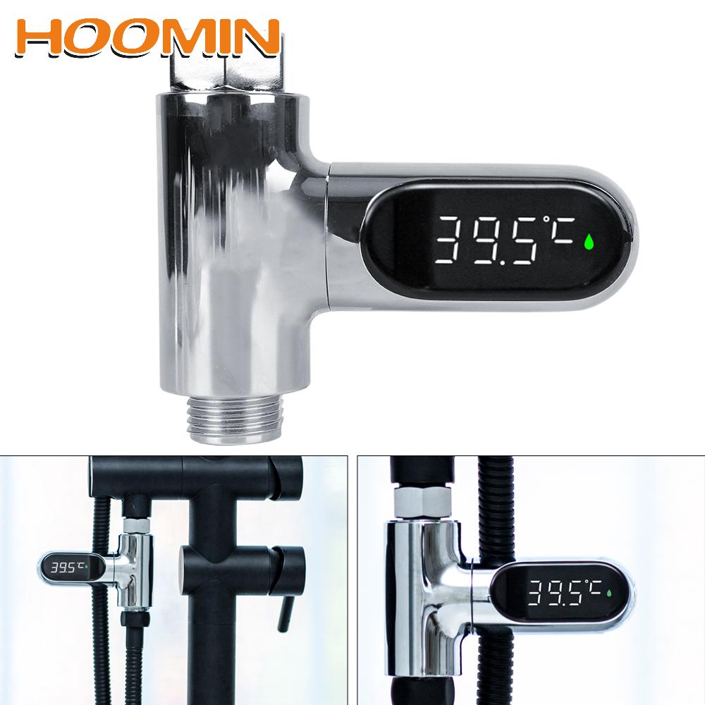 HOOMIN Home LED Digital Shower Faucets Water Thermometer Bathing Temperature Meter Electricity Hot Tub Water Temperature Monitor