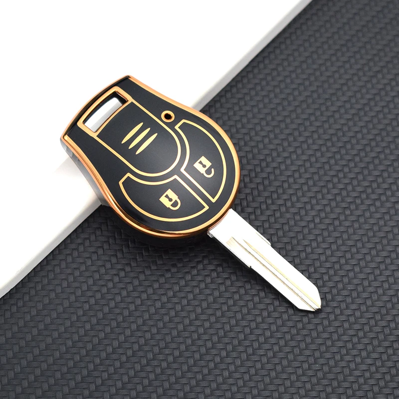 TPU Car Key Cover Shell Fob Case Remote Key Holder Bag for Nissan Juke Note Micra Cube Qashqai 2Buttons Car Accessories